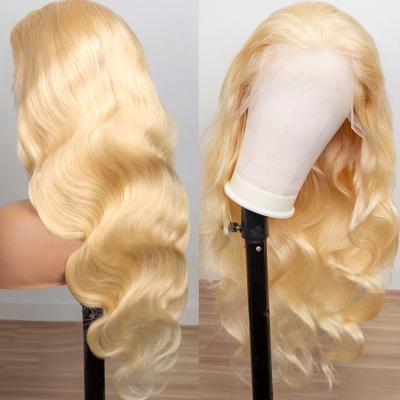 China Honey Blonde 13x6 13x4 Front Wigs Brazilian 5x5 Straight Glueless Closure Wig 613 Body Wave 360 ​​HD Transparent Lace Wig for sale