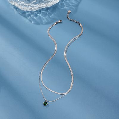 China Delicate And Minimalist Stainless Steel Letter Layered Simplicity Waterproof Chain Necklace With Pendant for sale