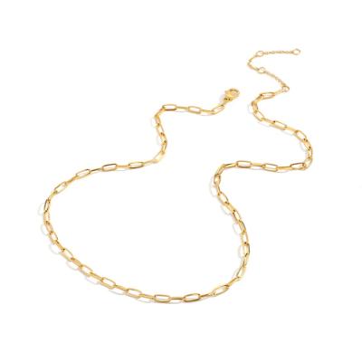 China Newest Design Environmental Friendly Jewelry 14k Gold Plated Women's Link Choker 316l Stainless Steel Necklace Wedding Gift Jewelry for sale