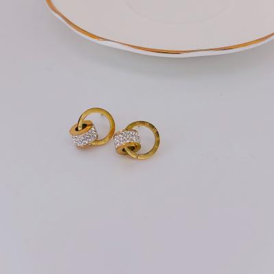 China Simplicity Hot Selling Custom Made Best Quality Diamond Shape Medium Ring Earring for sale