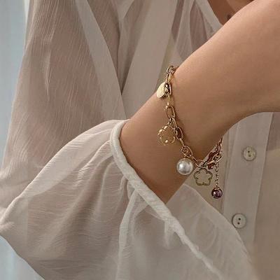 China Newcomer Simplicity Amazon Best Selling Design Gold Circle Charm Adjustable Chain Bracelets Set Jewelry for sale