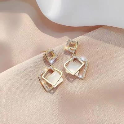 China Simplicity 2021 Summer Multi-Geometric Cubic Diamond Earrings Fashion For Women for sale