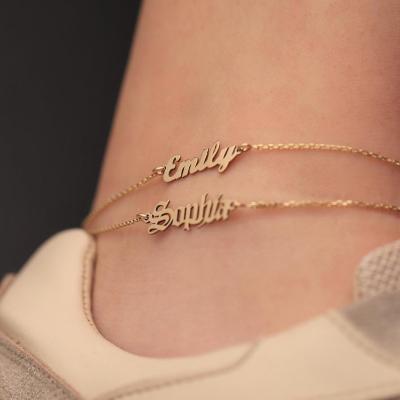 China Casual / Sporty Latest 14k Gold Adjustable Ladies Anklet Chain Stainless Steel Titanium for sale