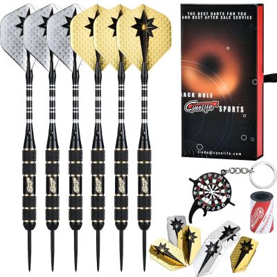 China CyeeLife 22g Professional Brass Barrel 3D Shaft Gold Sliver Aluminum Flights and Dart Tool Steel Set of 6 Pack Tip Darts for sale