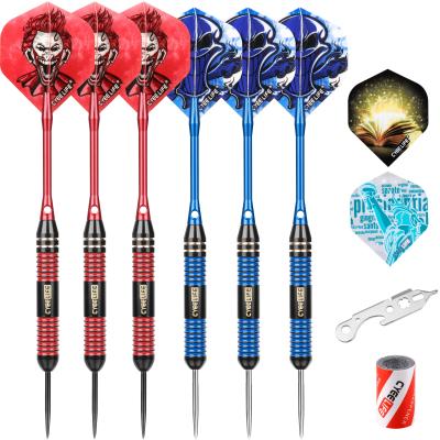 China CyeeLife Stylish 22g 24g 2 Colors Barrel Brass Aluminum Shafts Aluminum Shafts Extra Steel Tip Dart Tool 6pack Steel Darts Set for sale