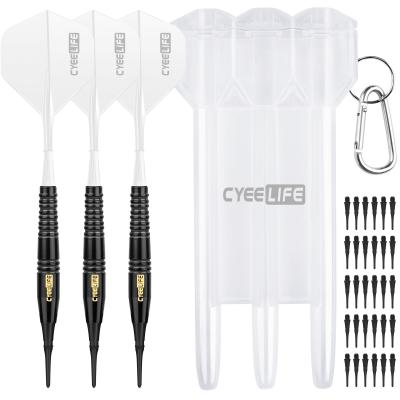 China Durable 3 Pack 16g Brass Barrel And Durable Integrated Flights With Soft Dart Carry Case 6 Colors Tip Darts Set for sale