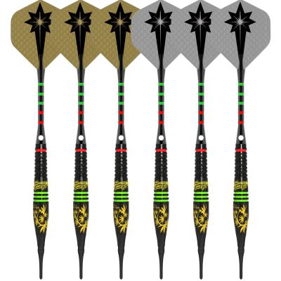 China CyeeLife 18g Durable Special Style Brass Barrel Aluminum Shafts and 2 Shapes Flights Soft Set of 6 Pack Tip Darts for sale