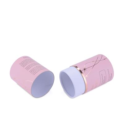 China Recycled Materials Custom Round Perfume Box Printing Pink Cylinder Rigid Paper Box For Essential Oil Packaging for sale