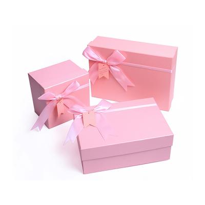 China Recycled Materials Lace Custom Luxury Gift Packaging Box Lid And Ribbon Base Paper Box For Scarf Packaging for sale