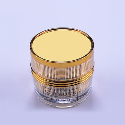 China 50g 100g Custom Sealing Gold Acrylic Facial Cream Jars Luxury Cosmetic Plastic Container for sale