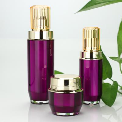 China Custom Sealing Cosmetic Packaging Bottle Set Luxury Acrylic Skin Care Cream Plastic Jars for sale