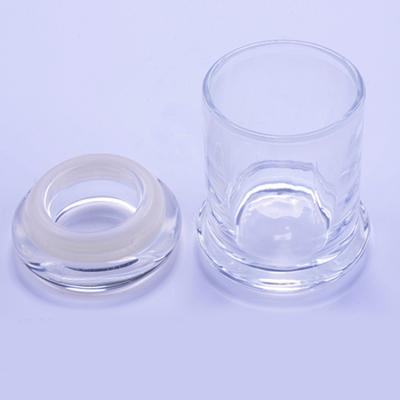 China OEM Style Custom Cylinder Clear Round Glass Candle Container With Lid for sale