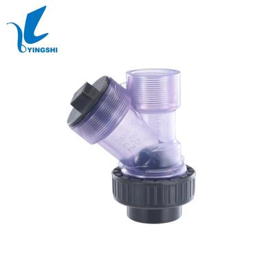 China General China source factory wholesale transparent PVC ball check valve Y type for water treatment for sale