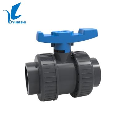 China General Manufacturer Direct Supply Genuine PVC Double Union Ball Valve For Farm Irrigation System for sale