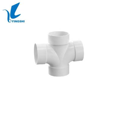 China Water Pipe System China ASTM D2665 UPVC DWV Factory Fitting Cross Tee For Water Draining for sale