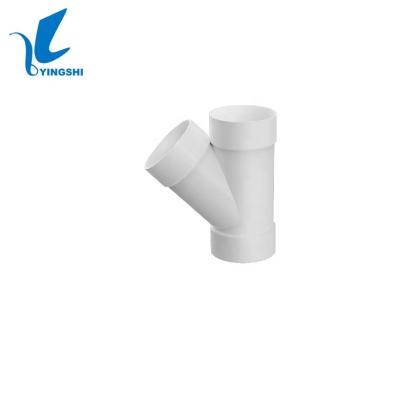 China Water Pipe System Manufacturer (A.S) Wholesale ASTM D2665 UPVC DWV Fitting Y-Tee for Water Drain for sale