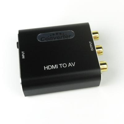 China High quality black 1080p mini HOME THEATER AV converter to hdmi rca cvbs adapter hdmi converter to av adapter video output adapter for sale