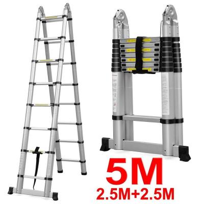 China Modern aluminum step ladder, escalera de aluminio, foldable adjustable telescopic folding step ladder 5 meters for sale