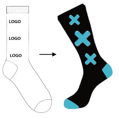 China OEM Antibacterial Custom Logo Comfortable Sports Socks Design Novelty Socks To Customize Logo Socks for sale