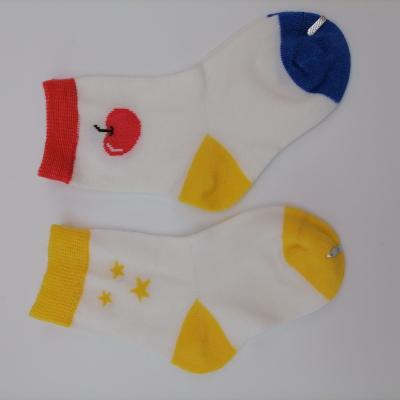 China Sustainable Children's Knitted Polyester Cotton Fruit Pattern Toddler Socks for sale