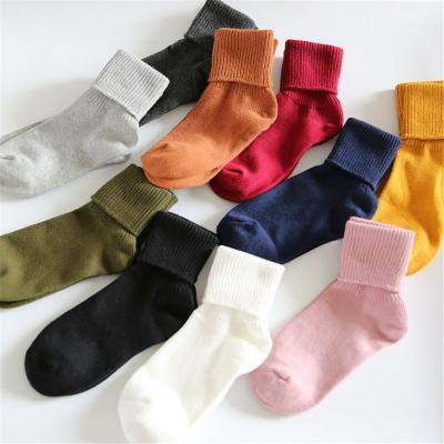 China QUICK DRY sock factory1 pairs women cotton blend/knee high pull out/turn cuff jars candy color jars loose for sale