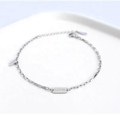 China 100% wholesale CLASSIC 925 silver custom bracelet 925 men woman custom bracelst letter jewelry Sterling Silver for sale