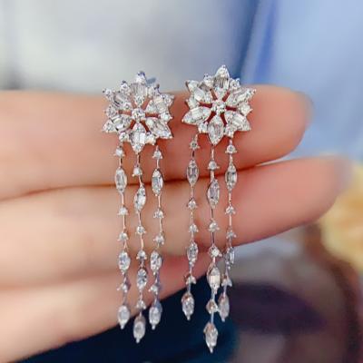 China Wholesale Fashionable Diamond Studs For Wedding Women Jewelry Tassel Earrings for sale