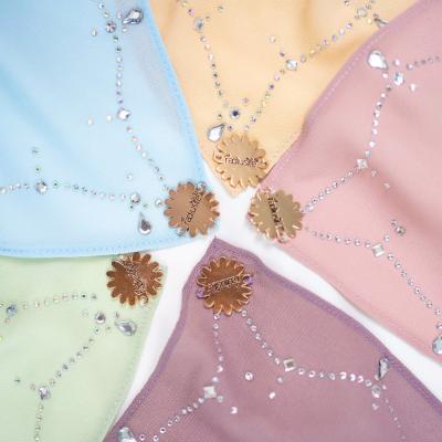 China Hot Chiffon Chiffon Hijab Water Drop Wave Rhinestone Scarf Sprinkle Female Rhinestone Shawl for sale