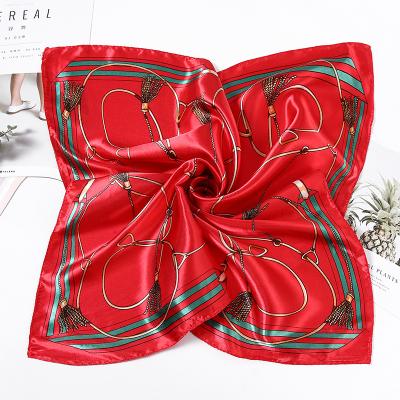 China Wholesale 50cm Satin Emulation Printed Scarf Silk Dress With Colorful OL Scarf for sale