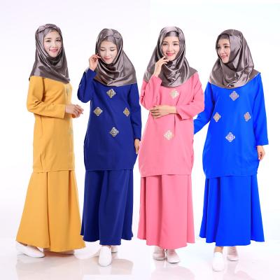 China Bulletproof Crotalar Girls Dress Abaya Muslim Two Piece Set You Dress Long Solid Color Gold High Elastic Warm Kids Abaya Crotalar Abaya for sale