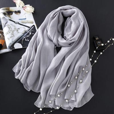 China New Japan Silk Oversized Canvas Scarf and Korea Soft Artsy Soft Thin Shawl Canvas Ladies Casual Matching Sheer Scarf for sale