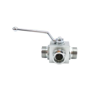 China Equipment Manufacturing Wholesale HONGGE Female Hydraulic Relief Ball Valve UN/UNF Stainless Steel KHB3K-SAE4/SAE6 3 Way for sale