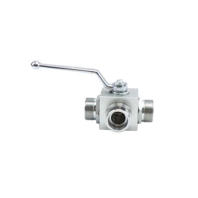 China Equipment Manufacturing HONGGE ANSI B1 Female High Pressure Stainless Steel Ball Valve 20 NPT KHB3K-G1/2NPT G3/4NPT 3 Way for sale