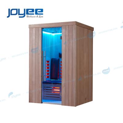 China JOYEE Computer Control Panel Cheap Prices Colorful Led Strip Light Inside Small Sauna Bathroom Home Spa Infrared Sauna Bath House for sale