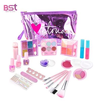 China Girl Gift Toy Makeup Kit Pretend Play Make Up Toy Kit Beauty Princess Blush Cosmetics Real Dish Kids Makeup Set For Kids Girl for sale