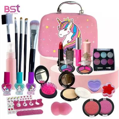 China Lovely Cosmetics Toy Set Promotional Gift Makeup Kit Toys For Kids Eco-friendly Non-toxic Non-toxic Role Play Beauty Makeup for sale