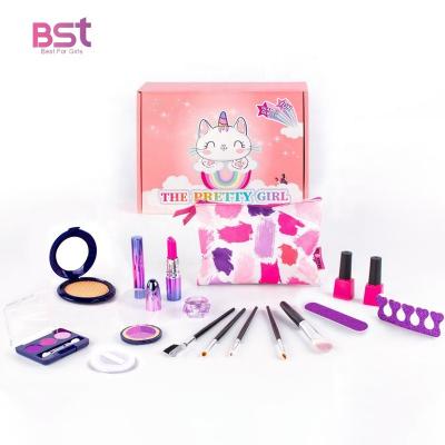 China Non-Toxic Eco-Friendly Pretend Cosmetics Kit For Girls Make Up Kit With Cosmetic Bag Play Makeup Set For Kids for sale