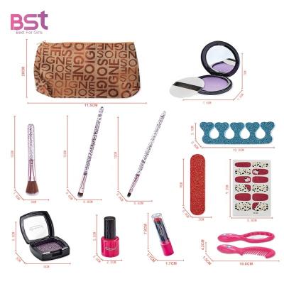 China Non-Toxic Eco-Friendly Safty Pretend Play Makeup Sets Not Real Make Up Kits With Cosmetic Bag For Little Girls for sale