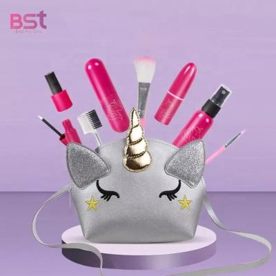 China Eco-friendly Non-toxic Makeup Kit For Girls Beauty Princess EVA Cosmetic Toys Not Real Make Up Toy Pretend Simulated DIY With Lovely Bag for sale