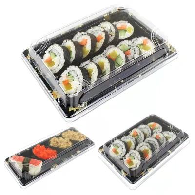 China Plastic Good Quality Recyclable Custom Fog Lid Biodegradable Disposable Sushi Box for sale