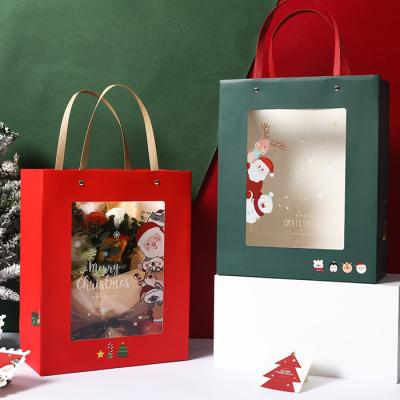 China Biodegradable Eco - Friendly Personalized Paper Gift Bags With Clear Window And Hand for sale