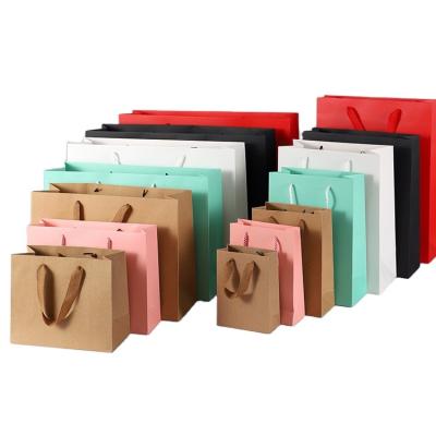 China Recyclable Custom Logo Packaging Paper Supermarket Recyclable Direct Selling Kraft Paper Bag for sale