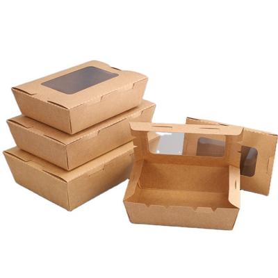 China Recyclable New Listing Custom Designed Eco-riendly Recyclable Kraft Paper Salad Box Package for sale