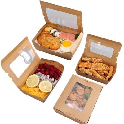 China Good Sale Custom Logo Eco-riendly Recyclable Kraft Paper Salad Lunch Box for sale