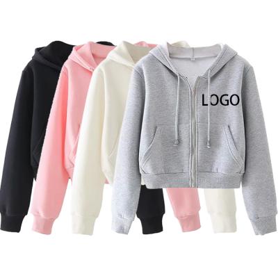 China Wholesale Custom Anti-Wrinkle Jogger Shorts Tracksuit Logo Printing Zip Casual Anti-Wrinkle Hoodie Gym Full Women's Lift Top Hoodie for sale