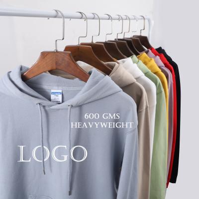 China Anti-wrinkle Wholesale Custom Anti-wrinkle 600g Cotton Plain Vintage Logo Mens Hoodie Pullovers Polyester Style Heavy Blank Oversized Hoodie for sale