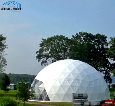 China Waterproof UV-resistance PVC flame retardant waterproof fabric with steel sight dome tent geodesic dome tent luxury hotel 3m, 4m, 5m, 6m, 8m, 10m.etc. for sale