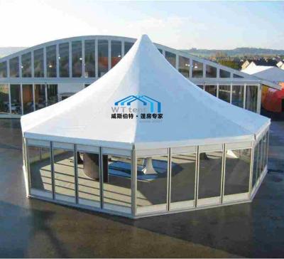 China 2018 hot sale big party outdoor clear frame camping tent hexagonal circus tents for sale for sale