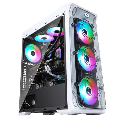 China With Side Panel Window PC Gaming Case MidTower RGB White Glass Computer Case Cabinet For Segotep Computer Case for sale