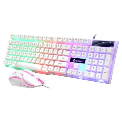 China Cheapest Factory Price Waterproof Cool GTX300 LED Backlit Character Glow Keyboard Mouse Combos Set for sale